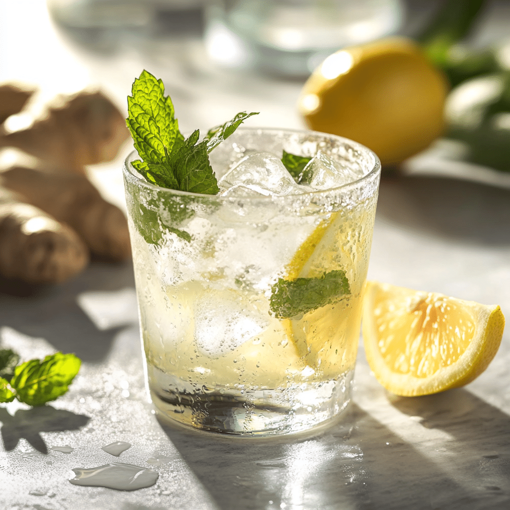 Chilled Brazilian Mounjaro recipe in glass with mint