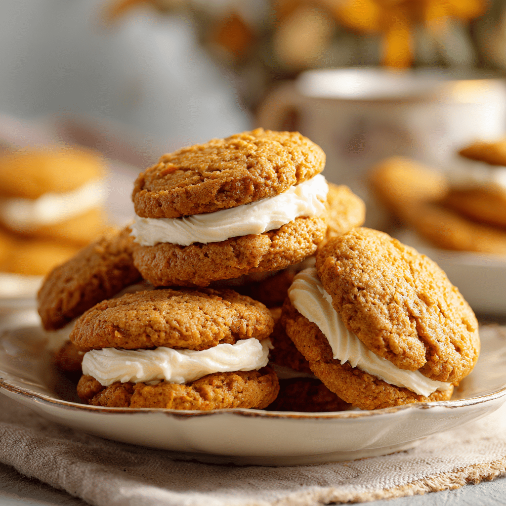 Carrot Cake Cookies serving Close-up of freshly baked carrot cake cookies with a golden-brown color and soft texture
