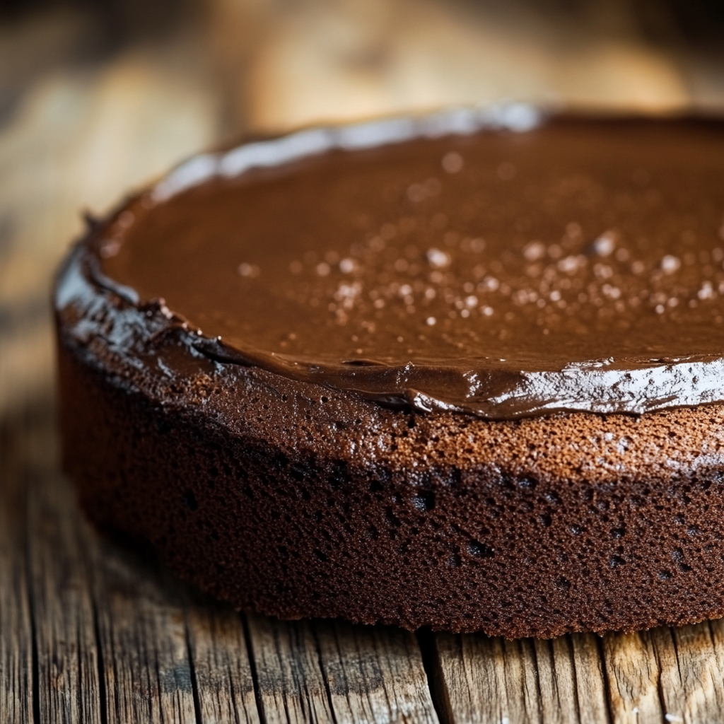 Chocolate-Ganache-Cake Close-up of Chocolate Ganache Cake with glossy ganache topping