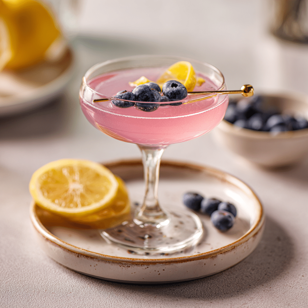 Lemon Blueberry Martini Close-up of lemon blueberry martini with blueberry garnish and lemon twist