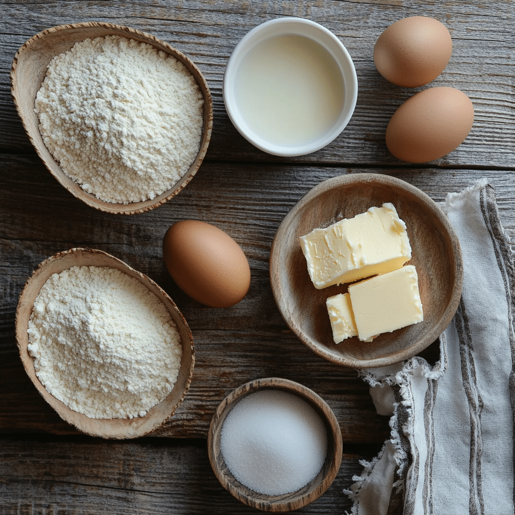 Rice Krispie Ice Cream – Ingredients Flat lay of ingredients for Rice Krispie Ice Cream