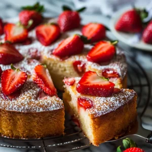 Simple No Sugar No Flour Strawberry Cake Recipe