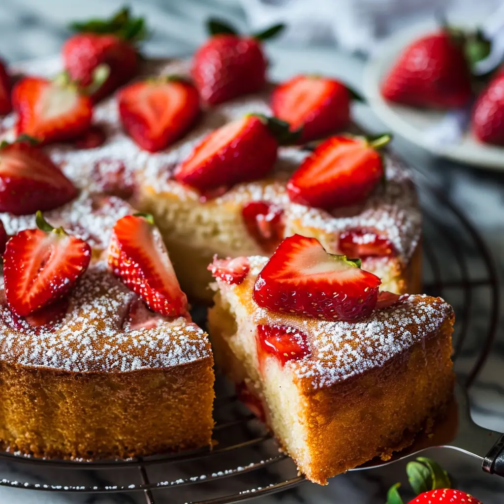 Simple No Sugar No Flour Strawberry Cake Recipe